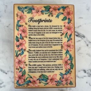House of Lloyd 1993 Footprints Wooden Music Box